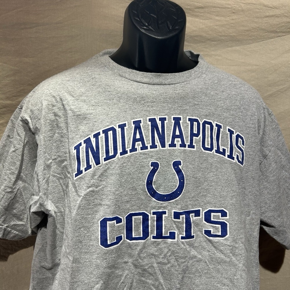Indianapolis Colts NFL Team Apparel Mens Large Graphic T-Shirt Gray Football
